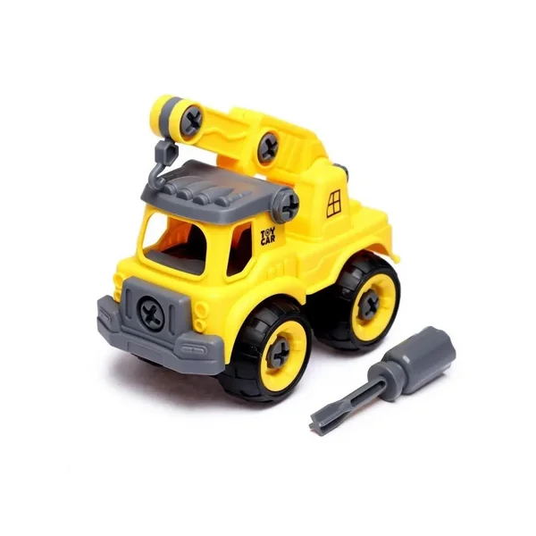 Конструктор винтовой/развивающий "Машина с краном"отвёртка