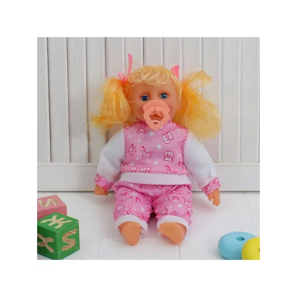 Мягкая игрушка-кукла "Девочка", говорящая, с соской, 4 звука