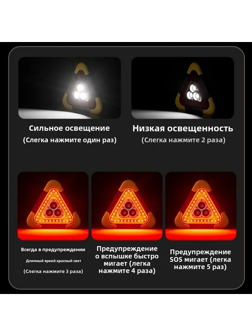 Трехногий Предупреждающий Свет LED Многофункциональный Автом, вариант, фото 4