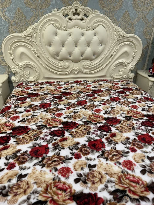 "ЮЛИЯ" Плед флисовый 180*200 см пушистый покрывало на кровать, 180x200 см, фото 4