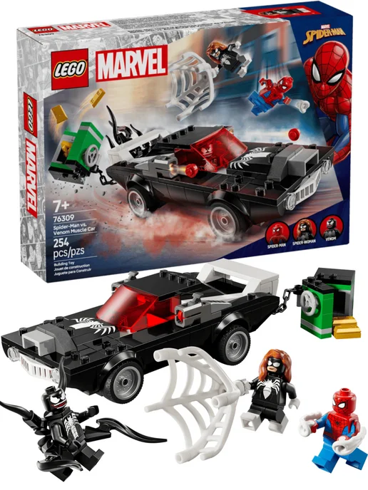 LEGO Конструктор Marvel 76309 Человек-паук против маслкара Венома, синий