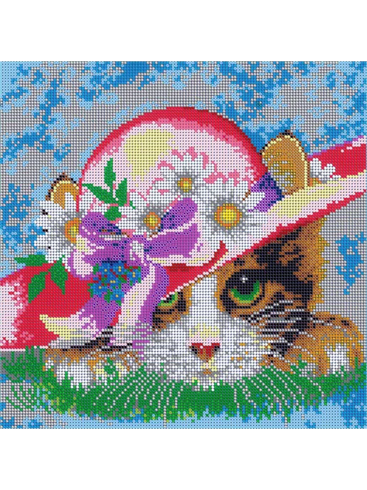 BeaD_ART Основа для вышивания бисером "Котёнок в шляпе" 27х27, 27x27, фото 2