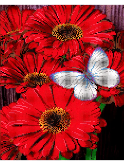 BeaD_ART Основа для вышивания бисером "Герберы" 24х30, 24x30, фото 2