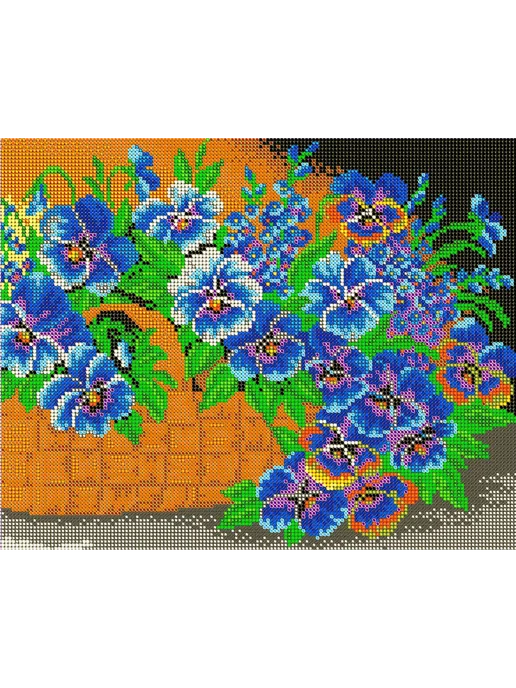 BeaD_ART Основа для вышивания бисером "Анютины глазки" 30х24, 30x24, фото 2