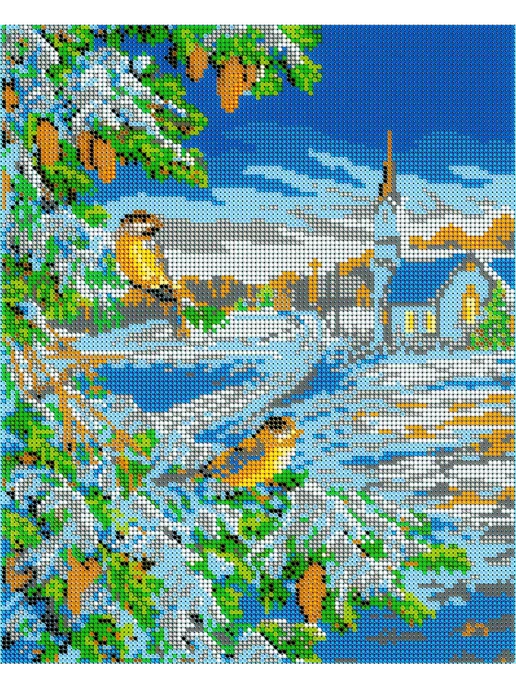 BeaD_ART Основа для вышивания бисером "Зимние птицы" 24х30, 24x30, фото 2