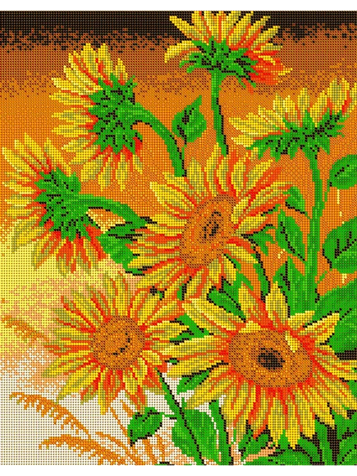 BeaD_ART Основа для вышивания бисером "Жаркие цветы" 30х38, 30x38, фото 2