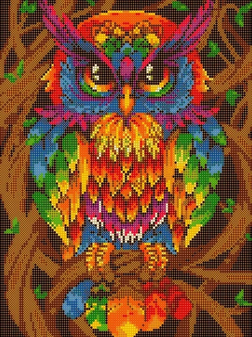 Рукоделие и вышивка Основа для вышивания бисером "Совушка" 24х30, 24x30, фото 2
