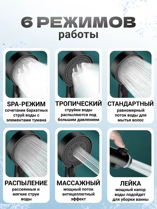 Лейка для душа со шлангом и держателем, вариант, фото 2