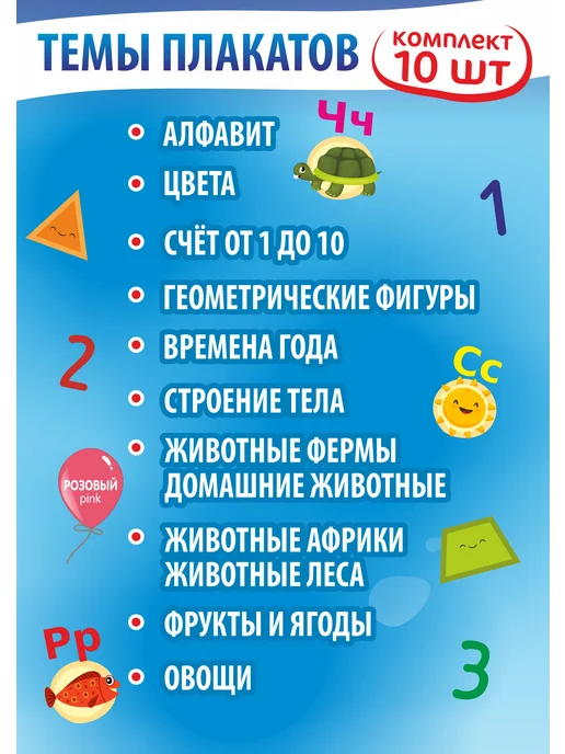 ART семейная мастерская Обучающие плакаты постеры для детей, алфавит в детский сад, белый, фото 3