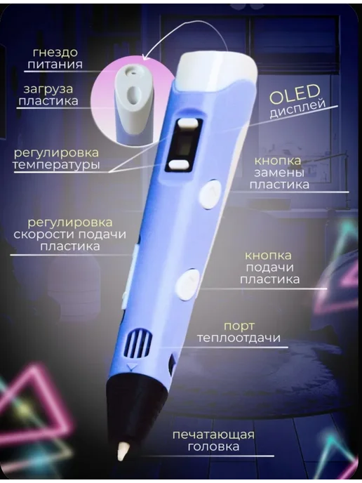 3д ручка для девочек и мальчиков набор, фиолетовый, фото 4
