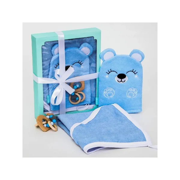 Набор "Первый подарок малышу" (полотенце, мочалка, грызунок)