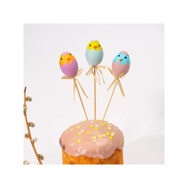 Пасхальные украшения на палочках Цыплята