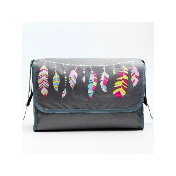 Сумка-органайзер для коляски и санок "Перья", цвет серый