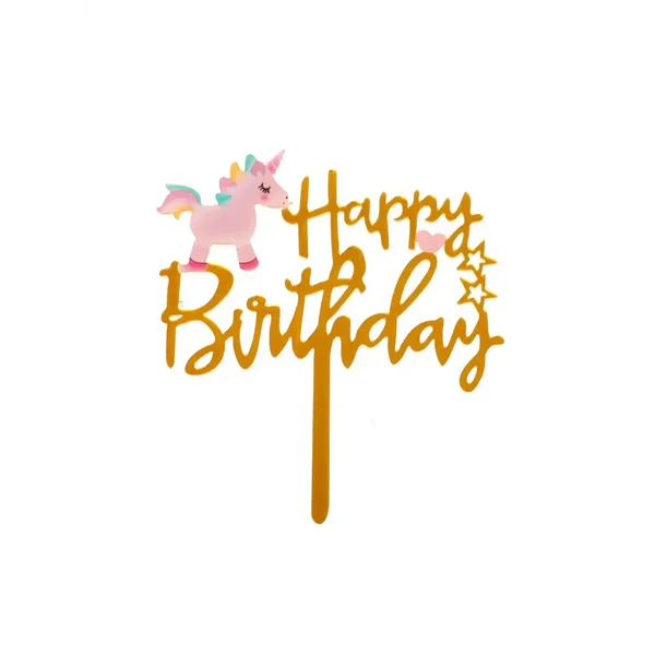 Топпер "С днём рождения", единорожка
