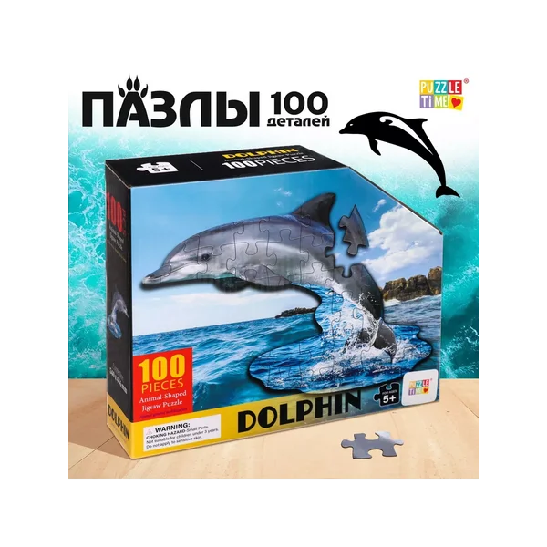 Фигурный пазл «Красивый дельфин», 100 деталей