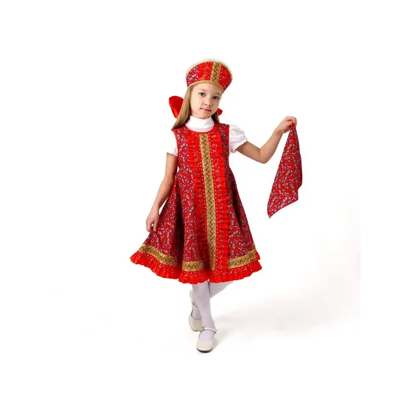 Русский народный костюм для девочки сарафан кокошник платок