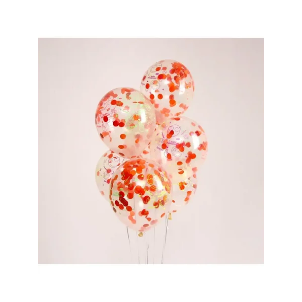 Шары латексные 12" «С днём рождения» с конфетти, 15 шт.