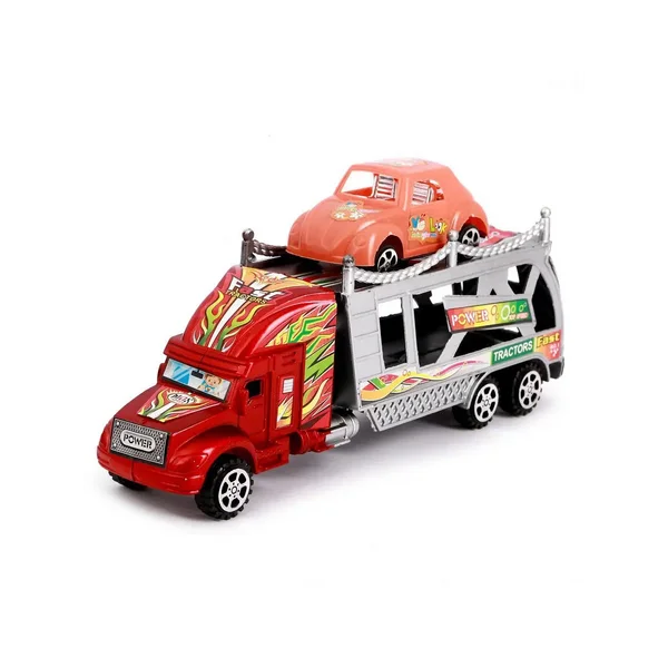 Грузовик инерционный "Автовоз", с машинкой, цвета МИКС