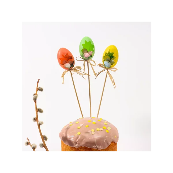 Пасхальные украшения на палочках Яйца