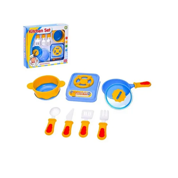 Набор посуды "Маленький повар" с плитой, 7 предметов