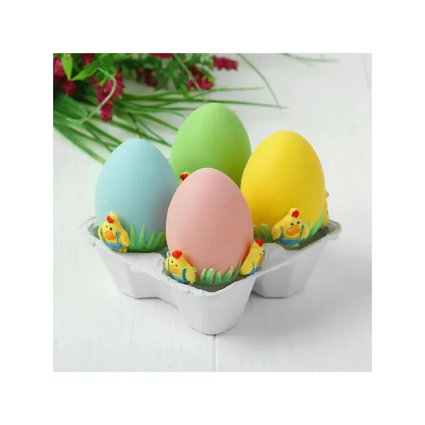 Яйца для декорирования "Петушки", набор 4 шт, размер 1 шт: 6