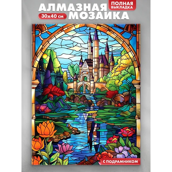 Алмазная мозаика Волшебник изумрудного города 30х40см