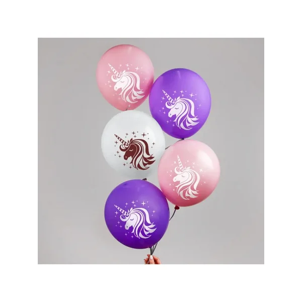 Шар воздушный 12 "Единорожки" МИКС