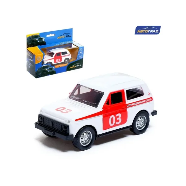 Машина металлическая, инерционная, "Скорая помощь"