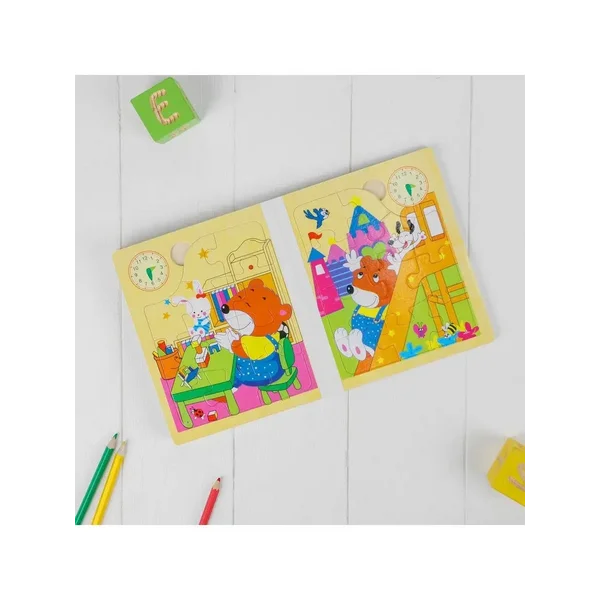 Книжка-пазл "Животные обучаются" 2,2х14,5х17,5 см