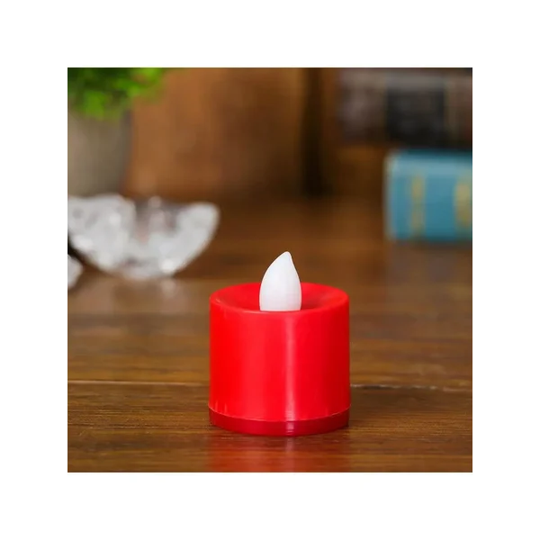 Свеча светодиодная с переливом света, цвет красный