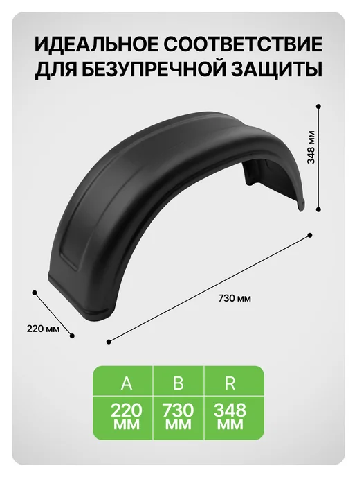 Autofamily Крыло прицепа пластиковое R12, R13, вариант, фото 4