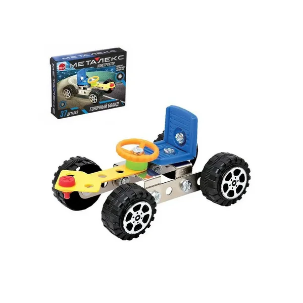 Конструктор металлический Гоночный автомобиль 37 деталей