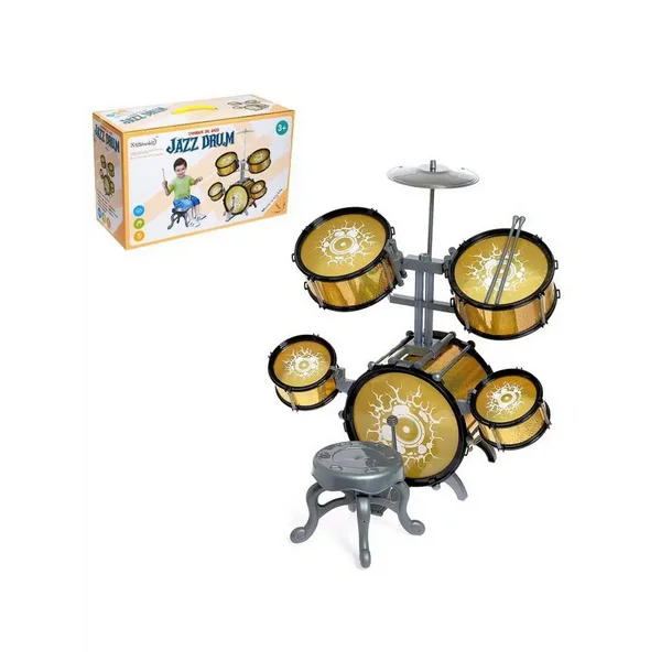 Барабанная установка "Голд", 5 барабанов, тарелка, цвет МИКС