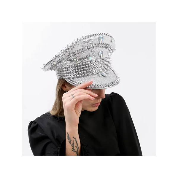 Фуражка со стразами карнавальная