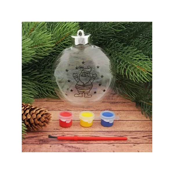 Набор для творчества Елочная игрушка Шар раскраска Дед Мороз