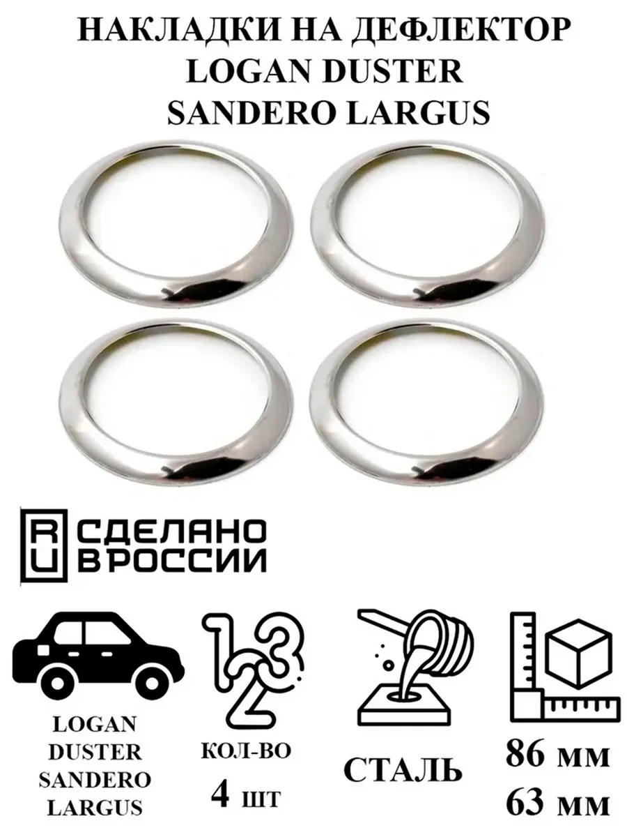 Накладки на дефлектор автомобилей Logan Sandero Largus