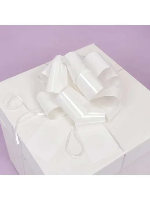 EventBox Бант для подарка розовый 21см, белый, фото 4