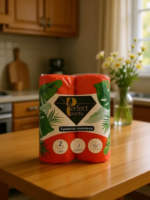 бумажное полотенце Perfect Purity красный, красный