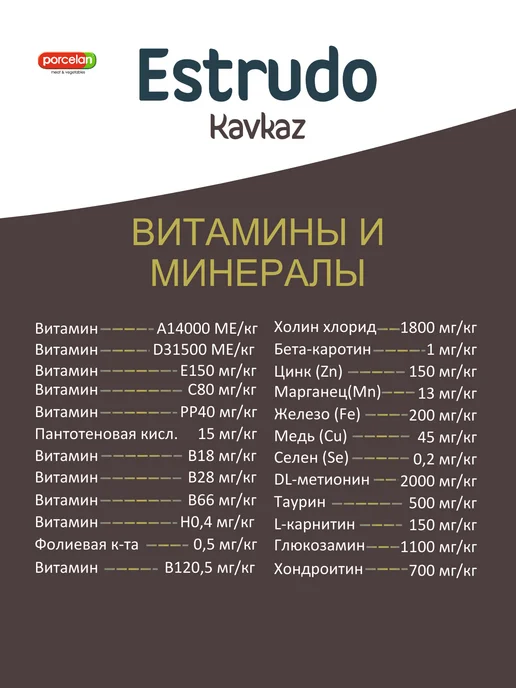 Сухой корм PORCELAN Estrudo Kavkaz для собак, крупные, ягненок, 1 кг, фото 4