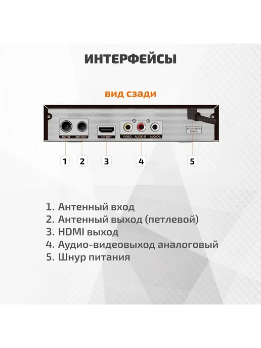 CADENA Цифровой ресивер для ТВ CDT-2315SB (DVB-T2), черный, фото 4