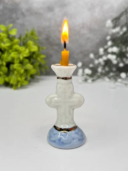 LILYTOYS Пасхальный подсвечник под церковную свечу, голубой