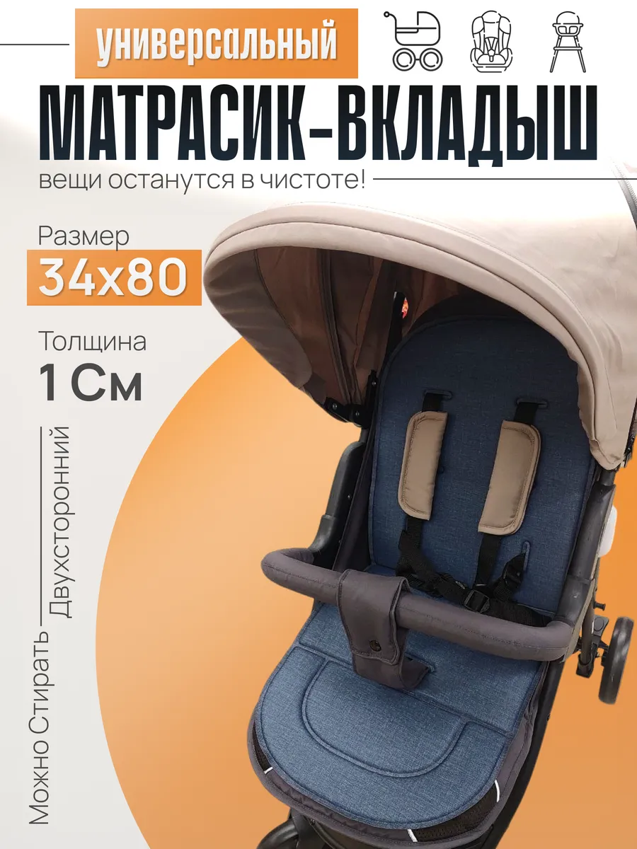 Матрасик вкладыш в прогулочную коляску