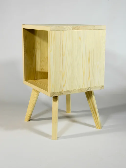 Wood-Shop Тумба прикроватная "Куб-Мини" из дерева натуральная 30см, желтый, фото 2