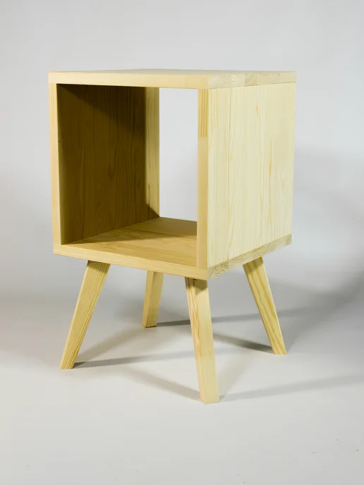Wood-Shop Тумба прикроватная "Куб-Мини" из дерева натуральная 30см, желтый, фото 3