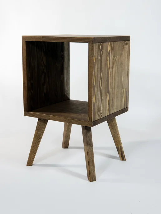 Wood-Shop Тумба прикроватная "Куб-Мини" из дерева орех 30см, коричневый, фото 2