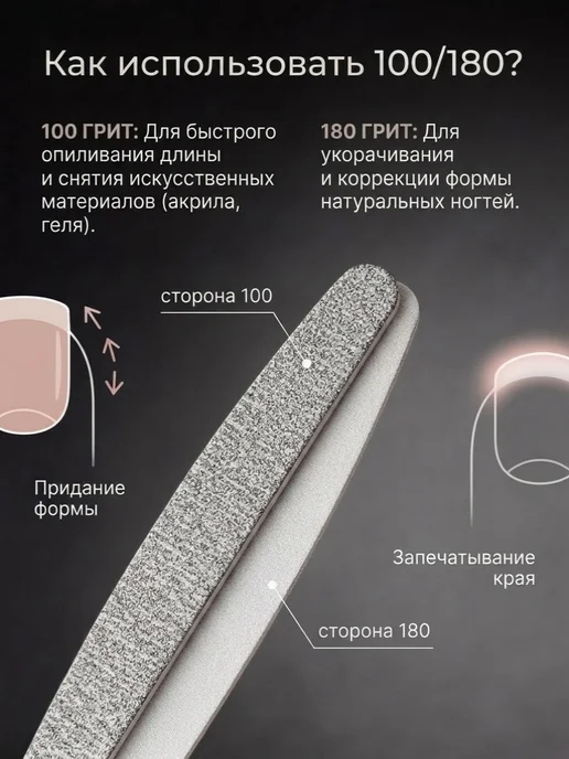 MASTER.professional Пилка для ногтей 100 180 Пилю на квартиру в Сочи! 10 штук, белый, фото 2