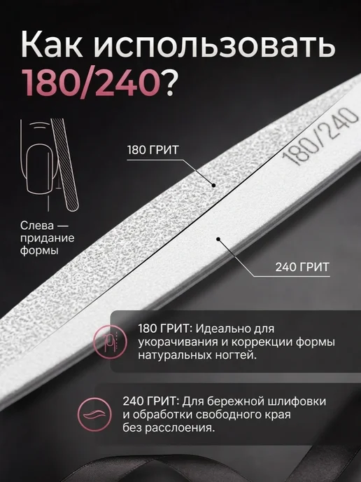 MASTER.professional Пилка для ногтей 180 240 Богиня маникюра 25 штук, белый, фото 2