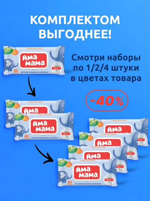 Выгодная полка Влажные детские салфетки полотенца для рук и тела 80шт, 80 шт, фото 2