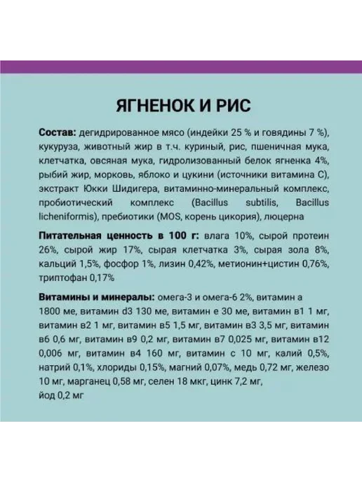 Сухой корм Aвва Premium для собак, ягненок, 2 кг, фото 3