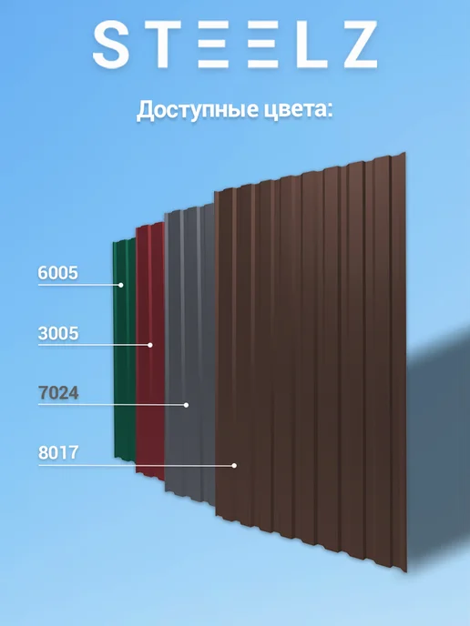 Steelz Профлист МП20 2000 х 1150 х 0,35 мм серый 7024, 25 шт, 2000x1150, 50 шт, фото 3
